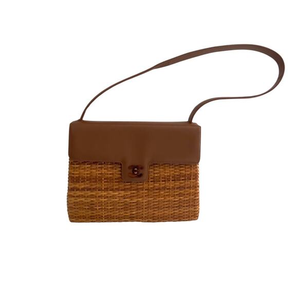 Vintage Chanel Wicker Shoulder Bag - Picture 1 of 10